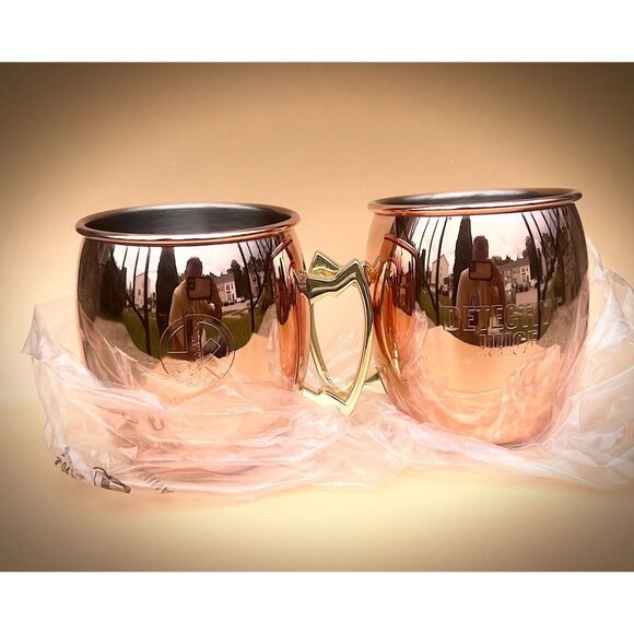 Hunt R Killer Other - Pair Hunt A Killer Detective Juice Copper Moscow Mule Mugs Nickel-Lined 16oz